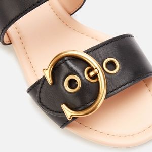 *NIB* COACH Jen C Leather Black Strap Sandals sz 8